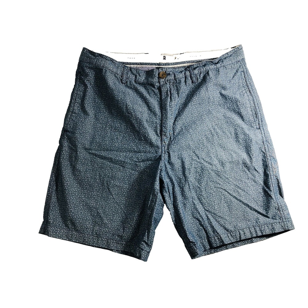 Steel & Jelly Shorts Men's Size 36 Blue Floral‎ Chino 8" Inseam Flat Front